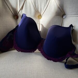 wacoal 36D Elegant Purple Lace Bra NWT